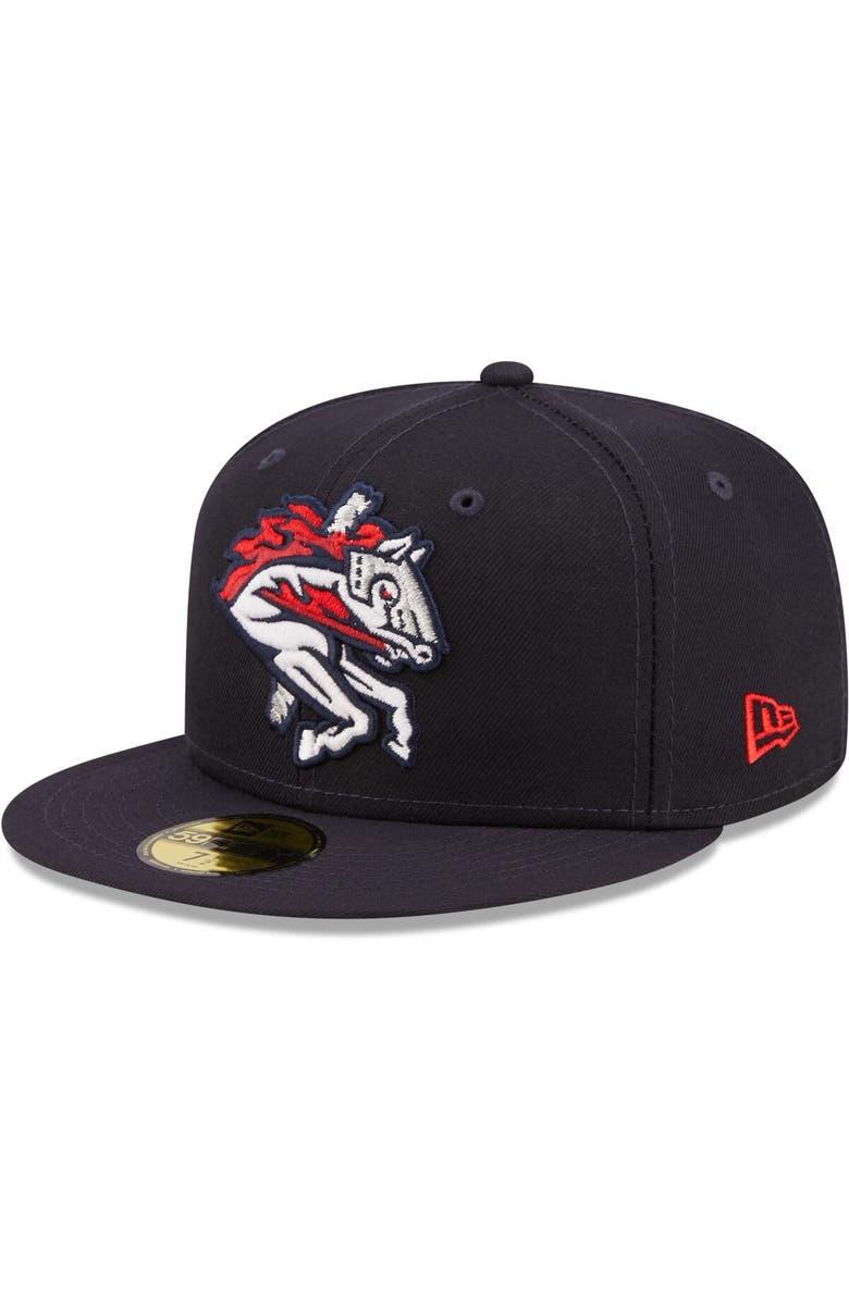 New Era Men's New Era Navy Binghamton Rumble Ponies Authentic Collection 59FIFTY Fitted Hat, Alternate, color, 