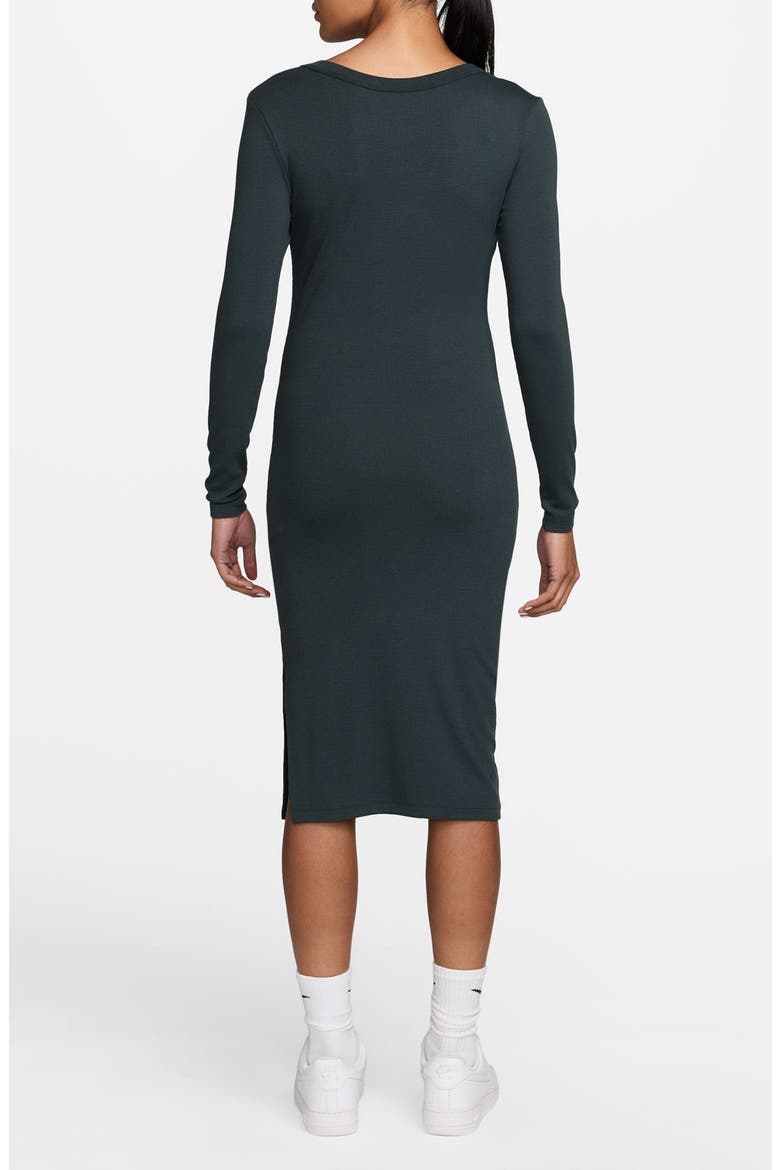 Sportswear Chill Knit Long Sleeve Body-Con Dress, Alternate, color, SEAWEED/ SAIL