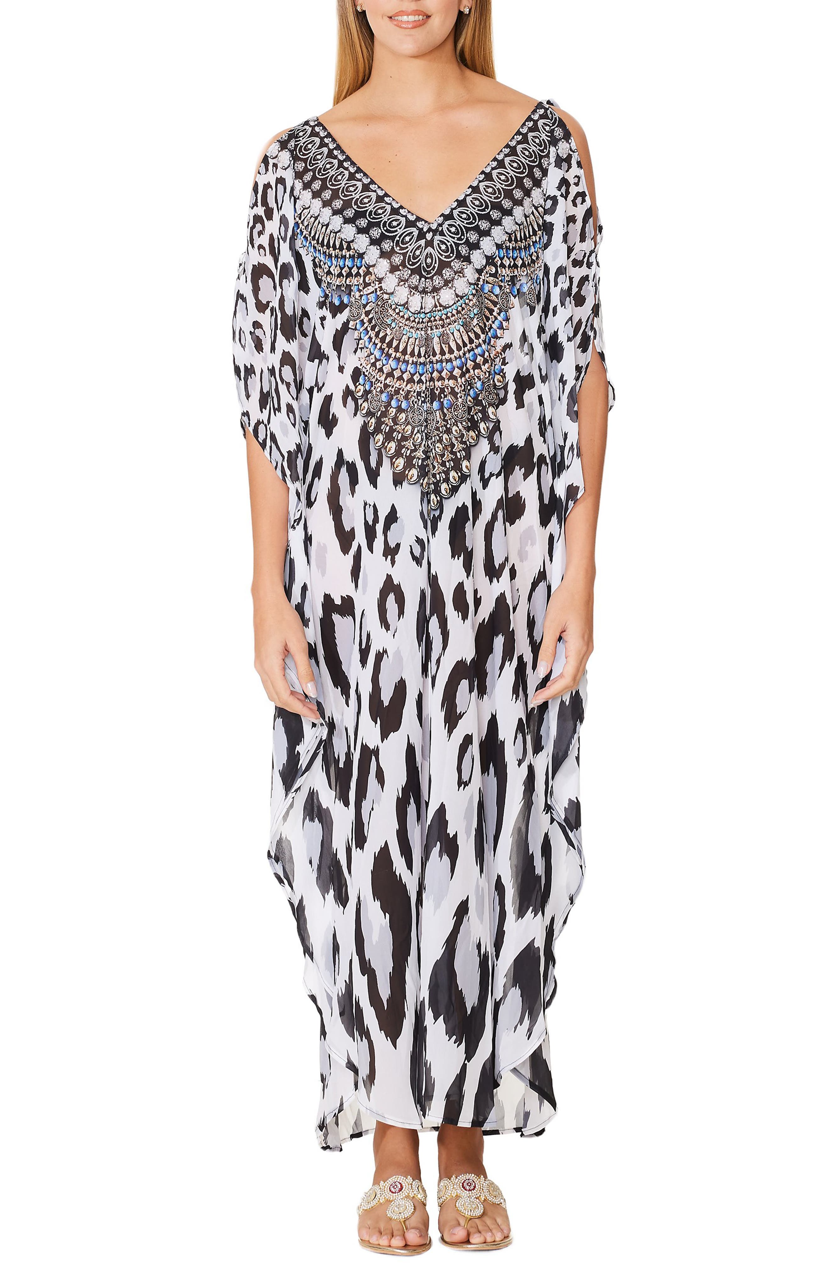 RANEES Leopard Long Kaftan