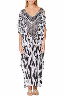RANEES Leopard Long Kaftan