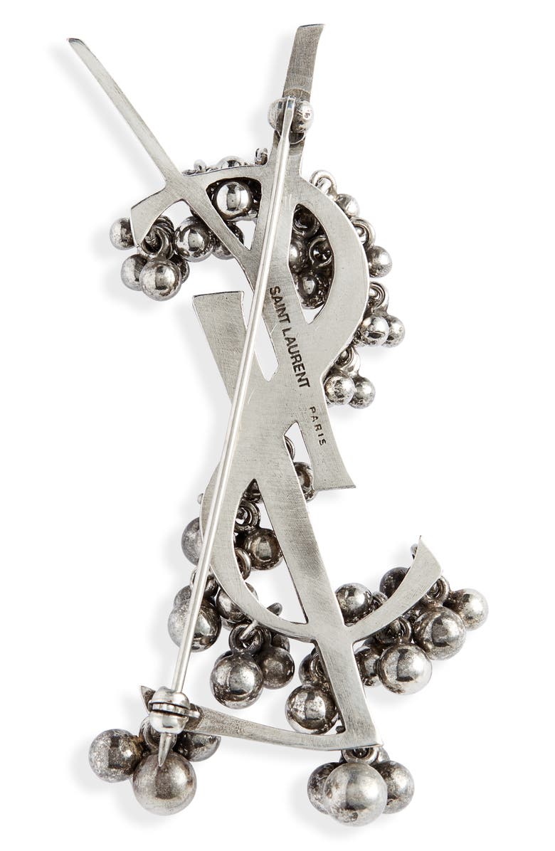 Saint Laurent Bell Monogram Pin, Alternate, color, 