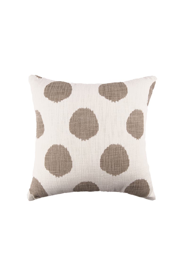 Polka Dot Cotton Decorative Throw Pillow, 18" x 18", Main, color, Brown