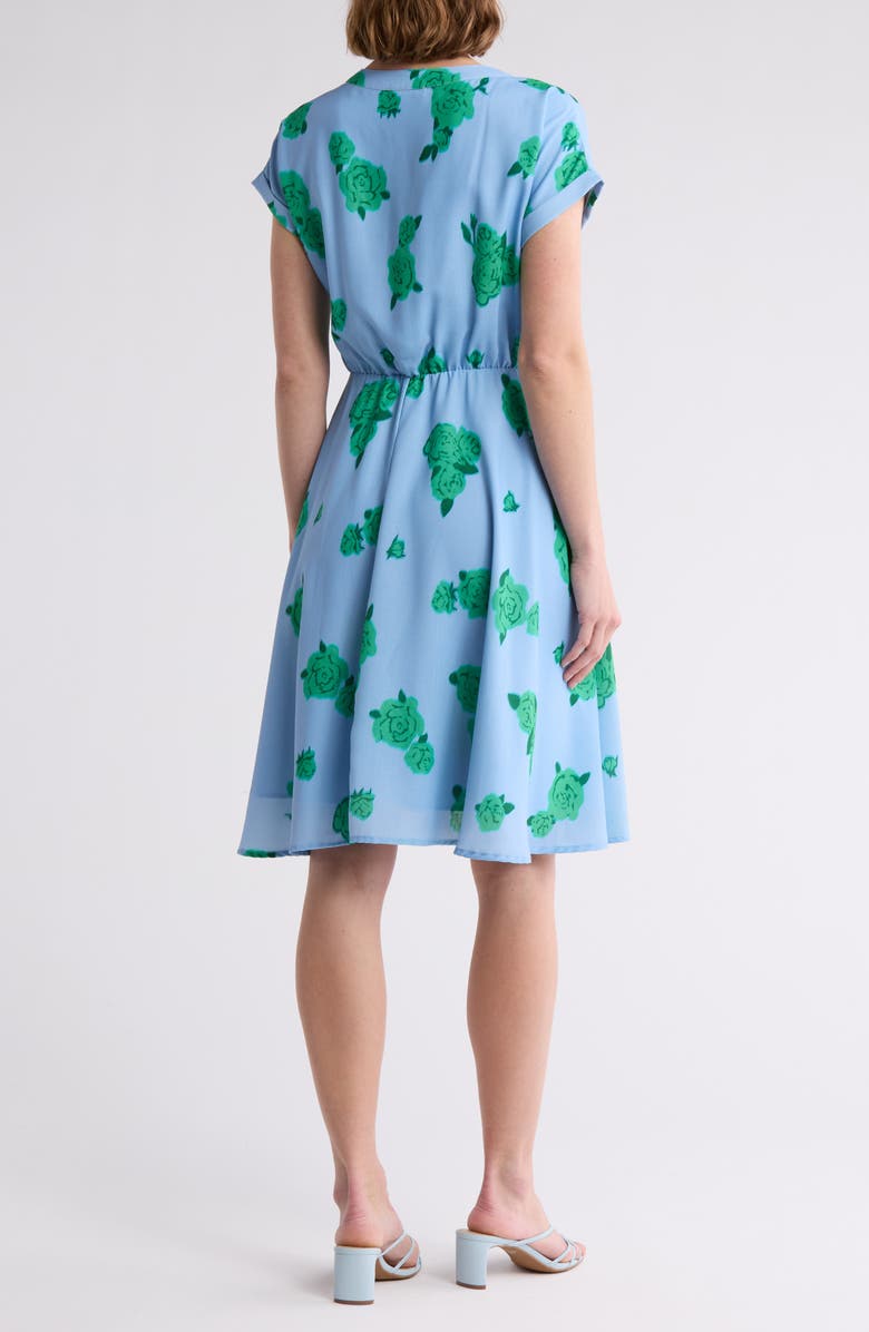 AREA STARS Belted Cap Sleeve Dress, Alternate, color, Light Blue