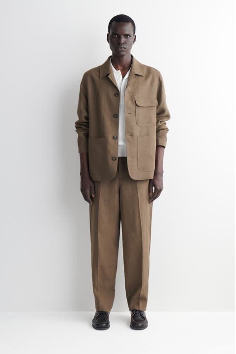 Linen Relaxed-fit Tapered Pants