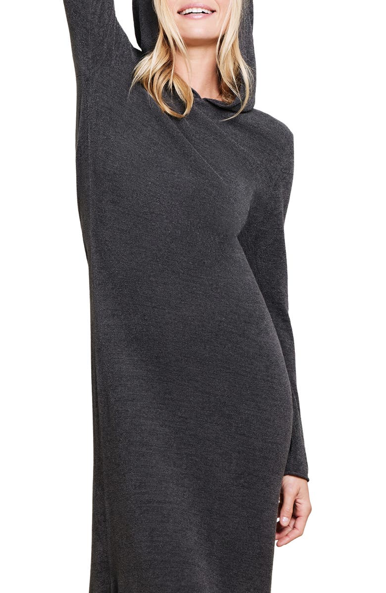 Barefoot Dreams<sup>®</sup> CozyChic<sup>®</sup> Ultra Lite<sup>®</sup> Long Sleeve Hooded Dress, Alternate, color, Carbon
