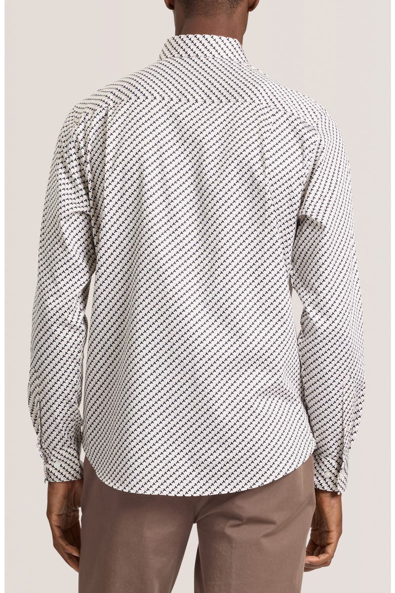 Soren Ted Print Stretch Cotton Dress Shirt, Alternate, color, OXFORD TAN