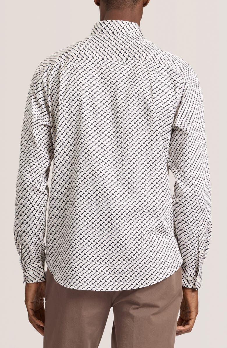 Ted Baker Soren Ted Print Stretch Cotton Dress Shirt, Alternate, color, Oxford Tan