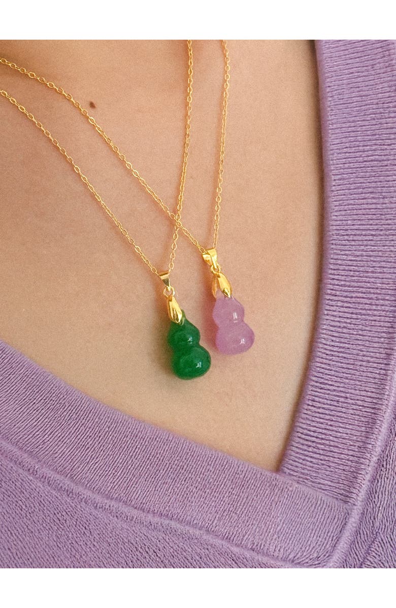 seree Hulu Jade Stone Pendant Necklace, Alternate, color, Green