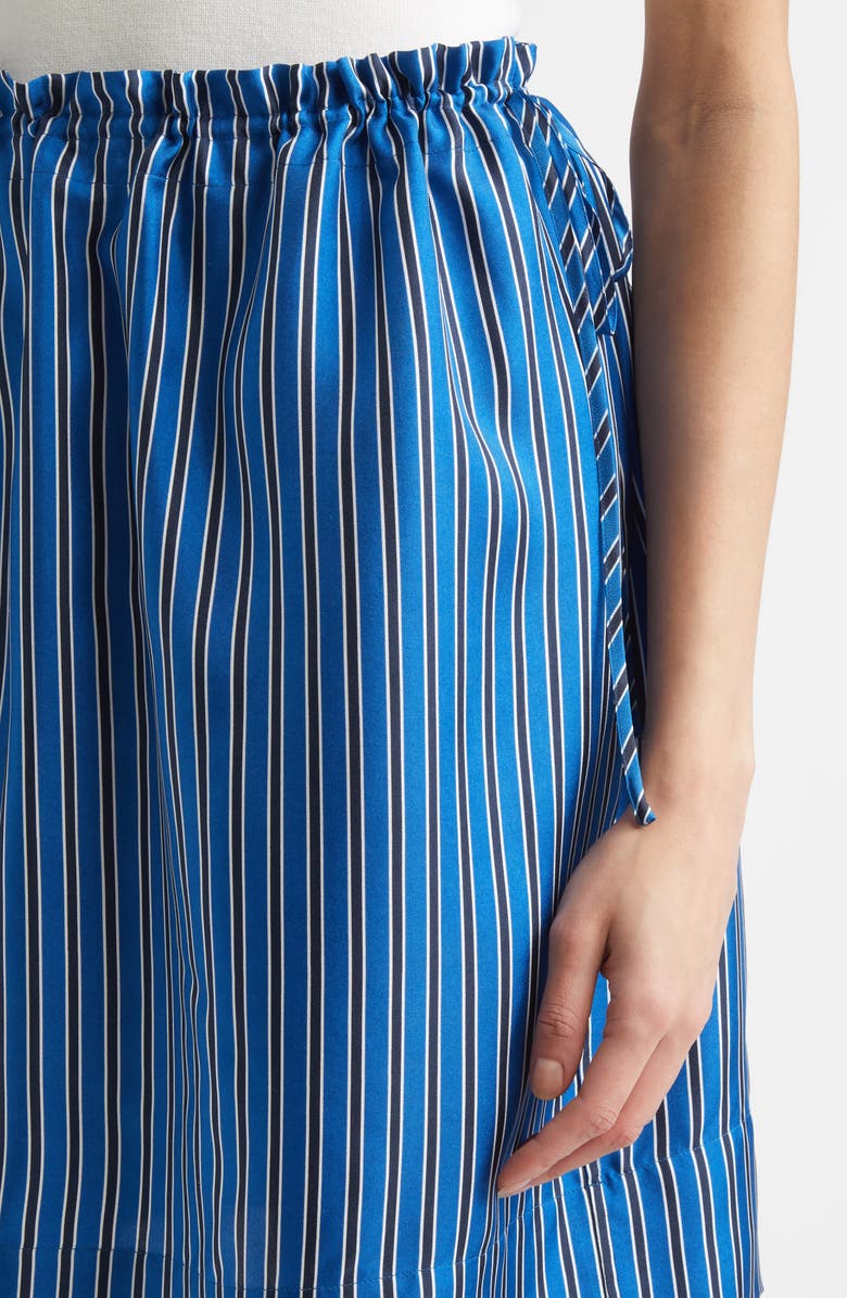 TOTEME Stripe Silk Miniskirt, Alternate, color, Blue/ Navy
