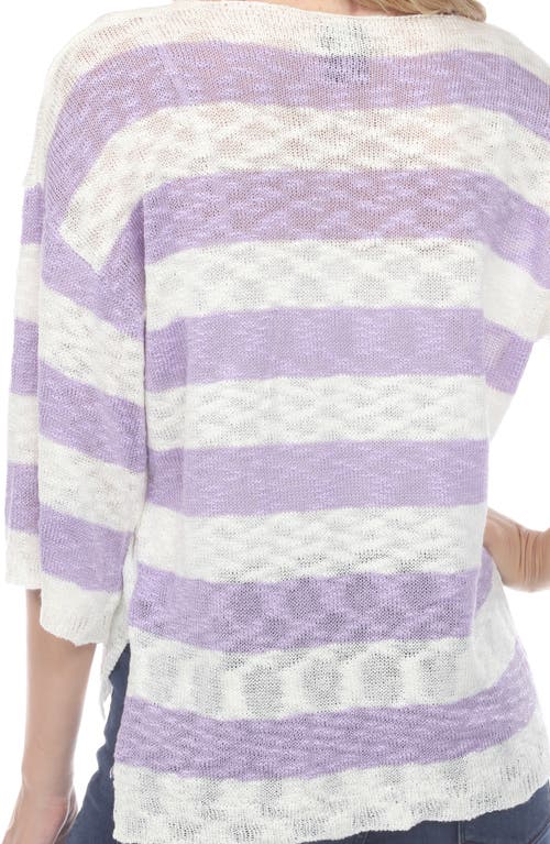 Shop Rain And Rose Stripe Knit Top In Lilac