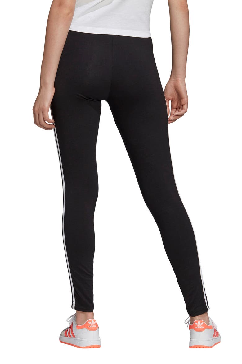 3-Stripes Tights, Alternate, color, BLACK/ WHITE