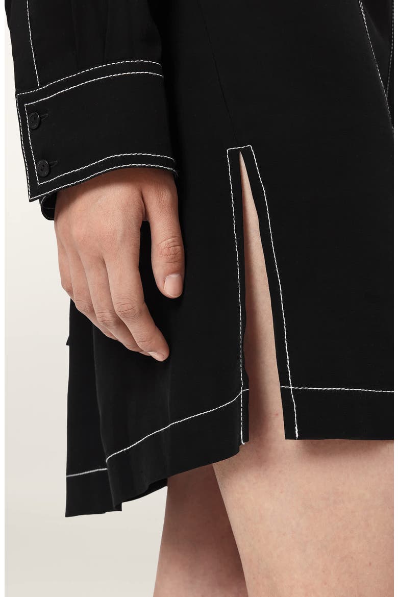 Tala Long Sleeve Shirtdress, Alternate, color, BLACK