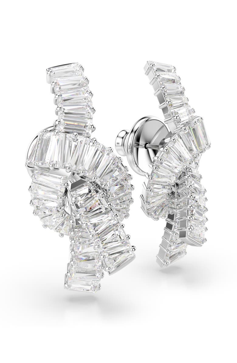 Swarovski Matric Knot Drop Earrings, Alternate, color, White/ Silver