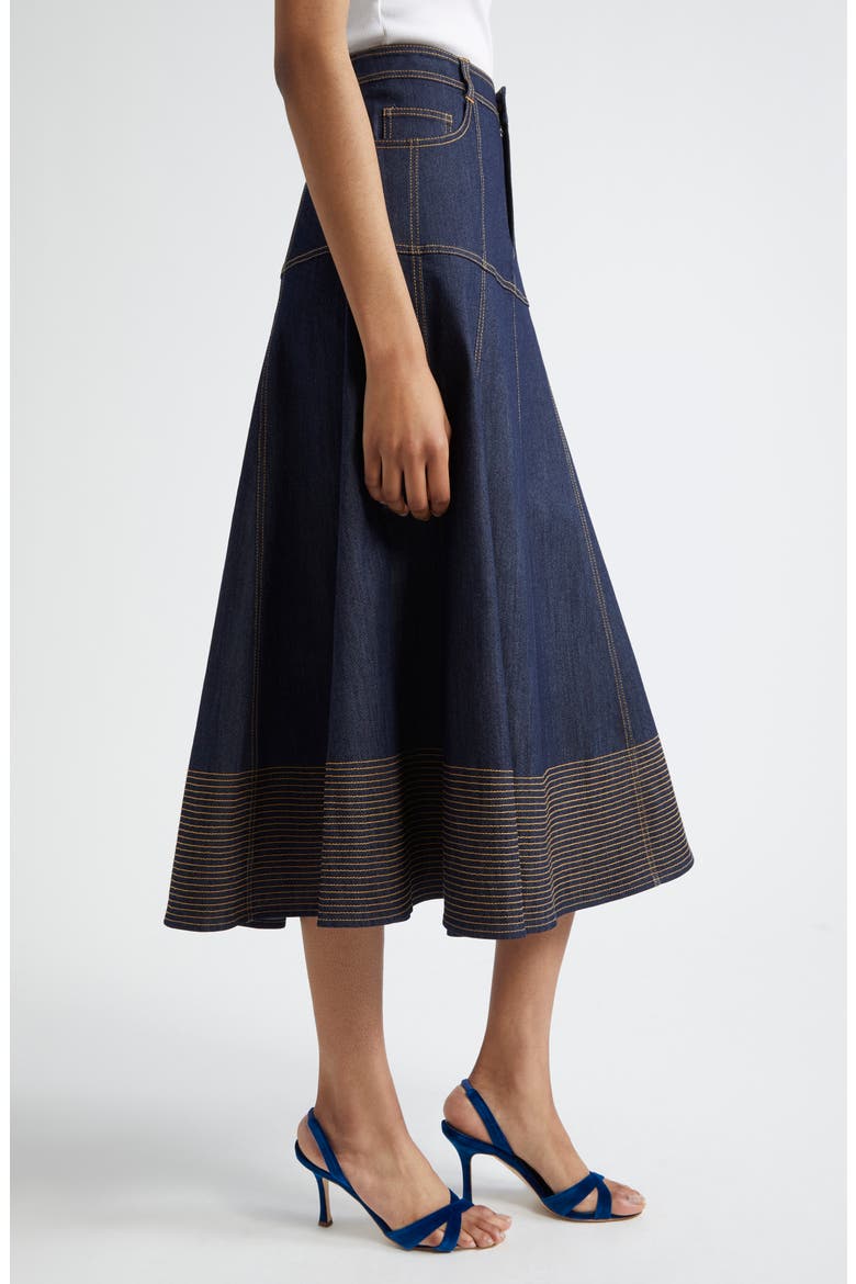 Hester A-Line Denim Skirt, Alternate, color, INDIGO