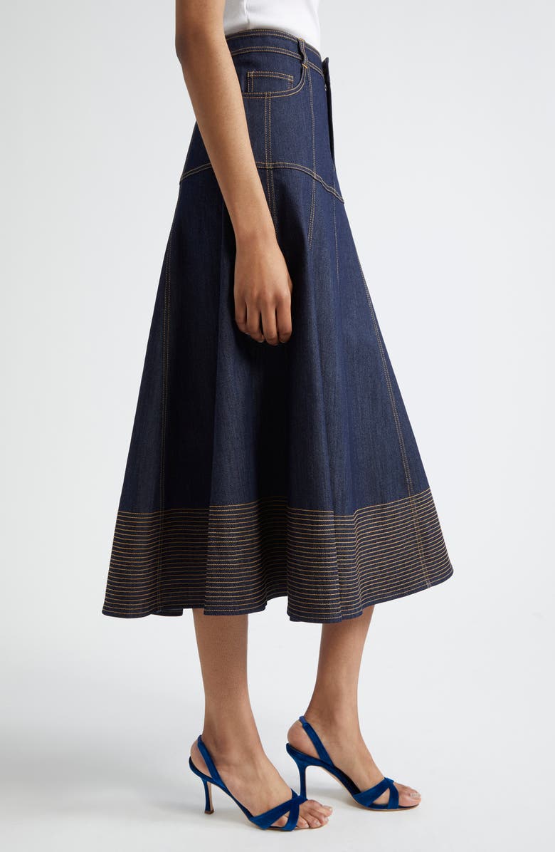 Cinq à Sept Hester A-Line Denim Skirt, Alternate, color, 