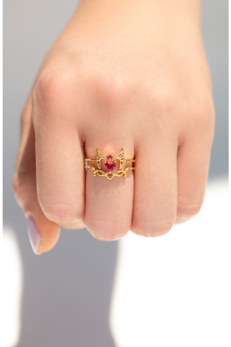 x Marvel Studios Scarlet Witch Ring Set, Alternate, color, GOLD/ SCARLET