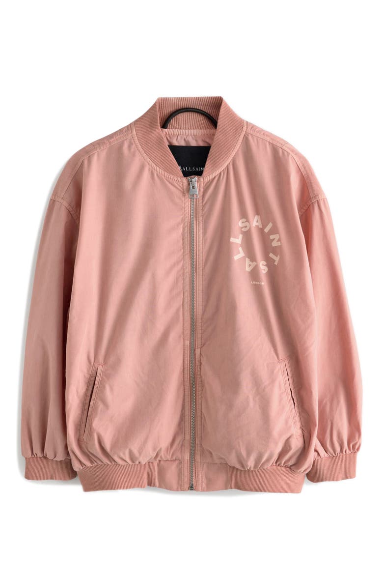Kids' Tierra Logo Bomber Jacket, Main, color, PINK