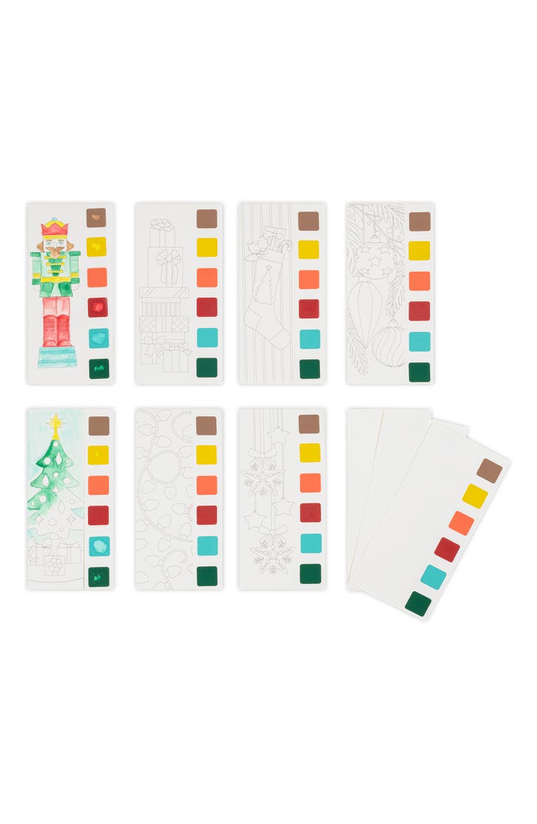 Brea Reese Watercolor Bookmark Pad Holiday Cheer, Alternate, color, 