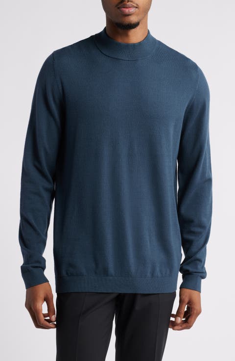 Solid Mock Neck Sweater