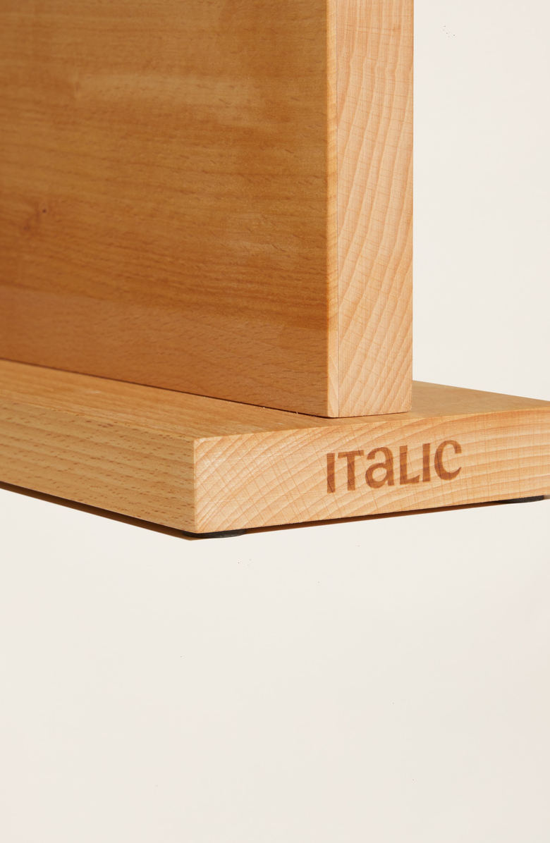 Italic European Beech Wood Magnetic Knife Block, Alternate, color, European Beech