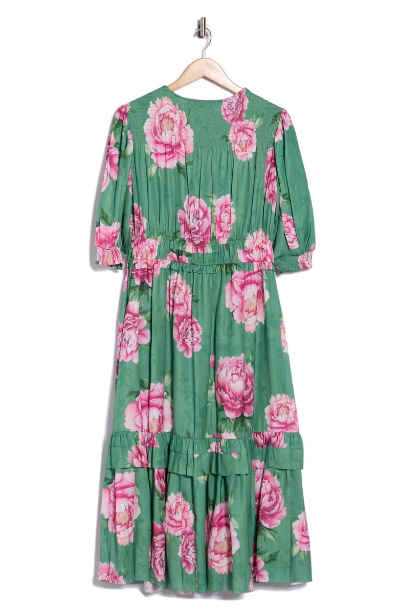 T Tahari Floral Fit & Flare Dress, Alternate, color, Pink Bouquet Garden