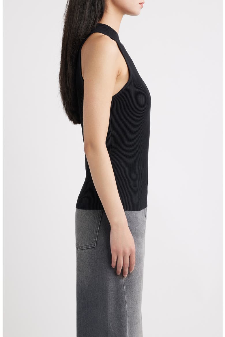Mock Neck Instasculpt™ Rib Top, Alternate, color, BLACK