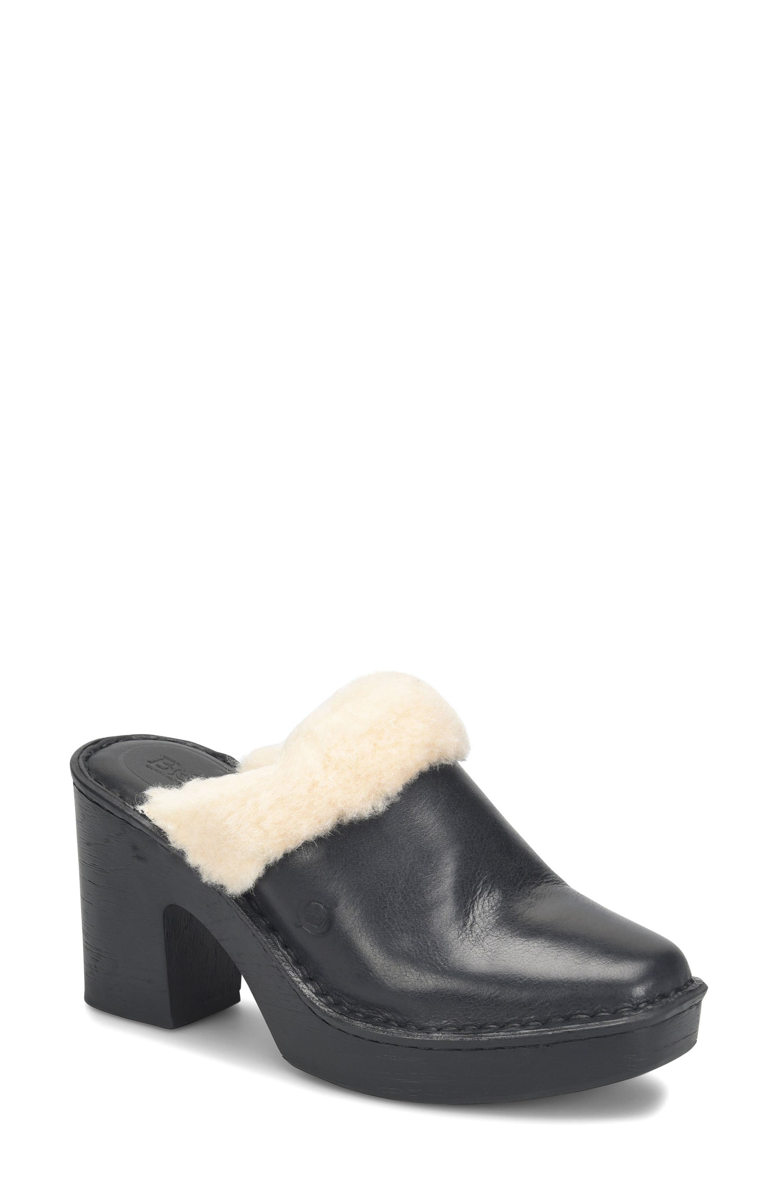 Børn Hope Genuine Shearling Trim Clog, Main, color, 