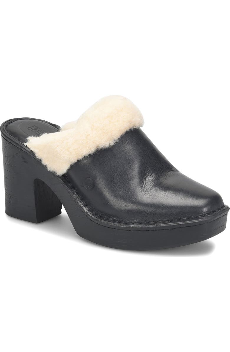 Børn Hope Genuine Shearling Trim Clog, Main, color,