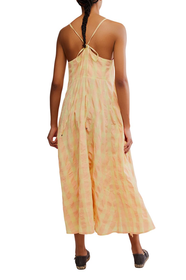 Via Gingham Cotton Seersucker Sundress, Alternate, color, CREAMSICLE COMBO EVE
