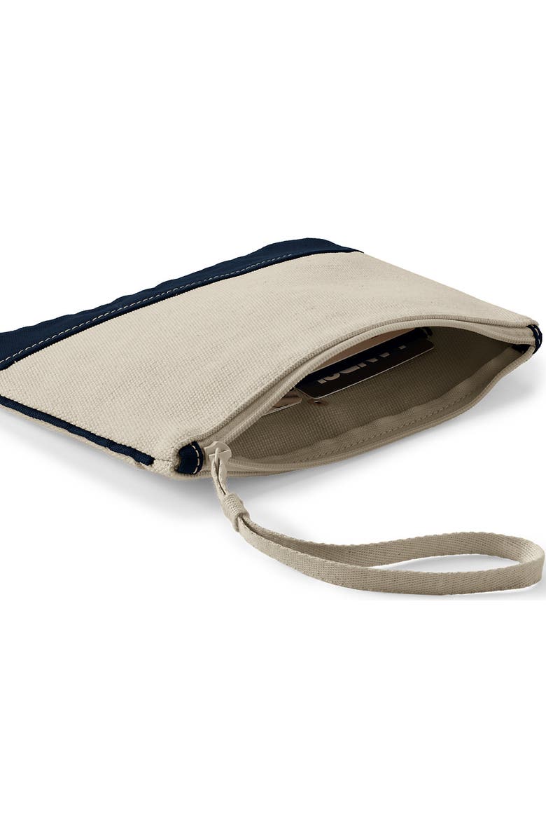 Lands' End Canvas Zipper Pouch, Alternate, color, Natural/Radiant Navy