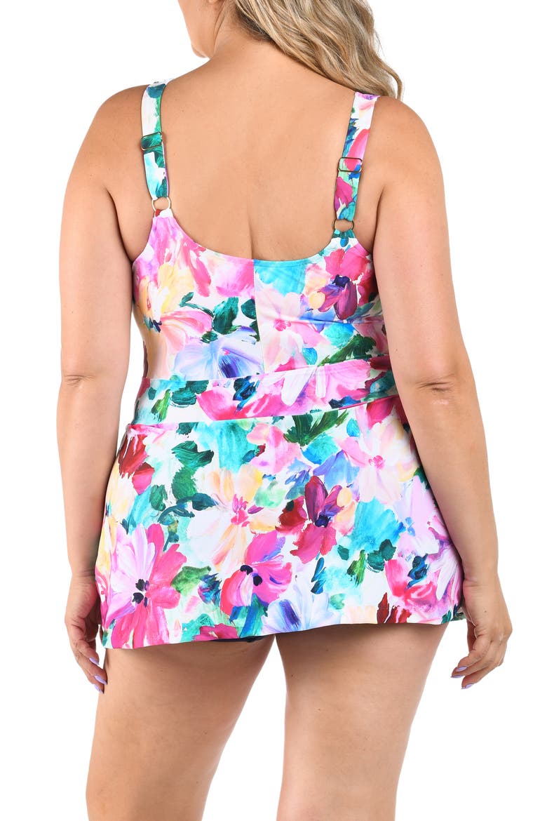 Spring Empire One-Piece Swimdress, Alternate, color, WHITE MULTI