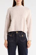 JASON WU Fringe Mock Neck Crop Sweater