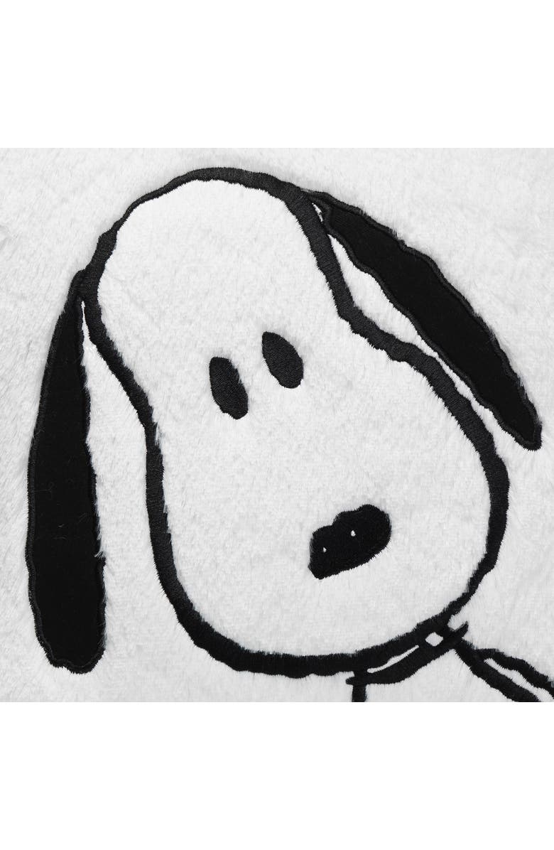 Lambs & Ivy Classic Snoopy Furry Decorative Nursery Throw Pillow, Alternate, color, White