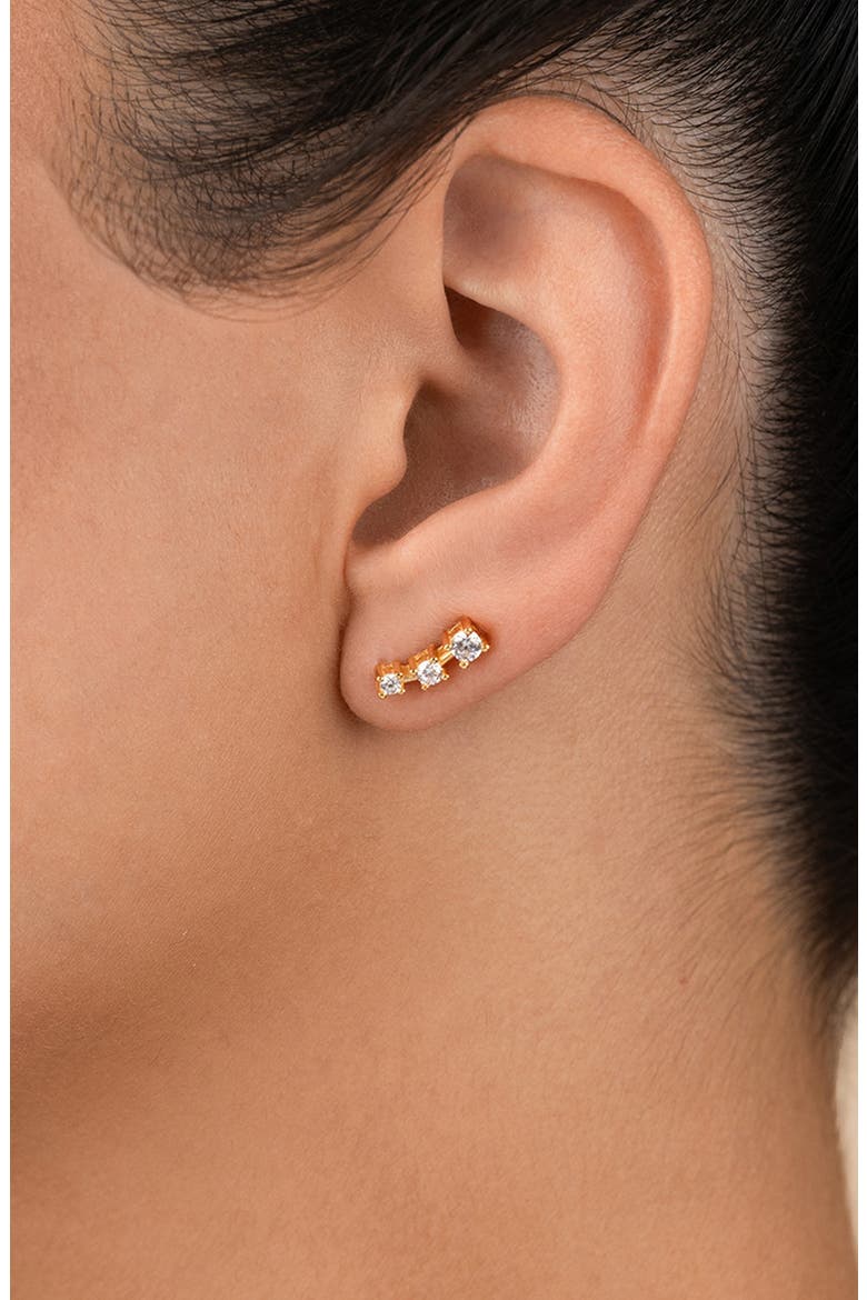 Cubic Zirconia Mini Ear Crawlers, Alternate, color, GOLD