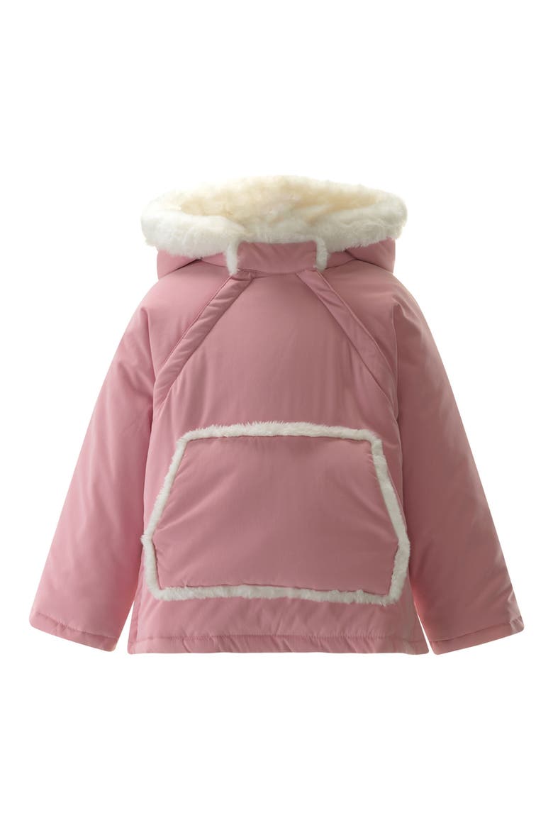 Pink Faux Fur Trim Coat, Main, color, Pink