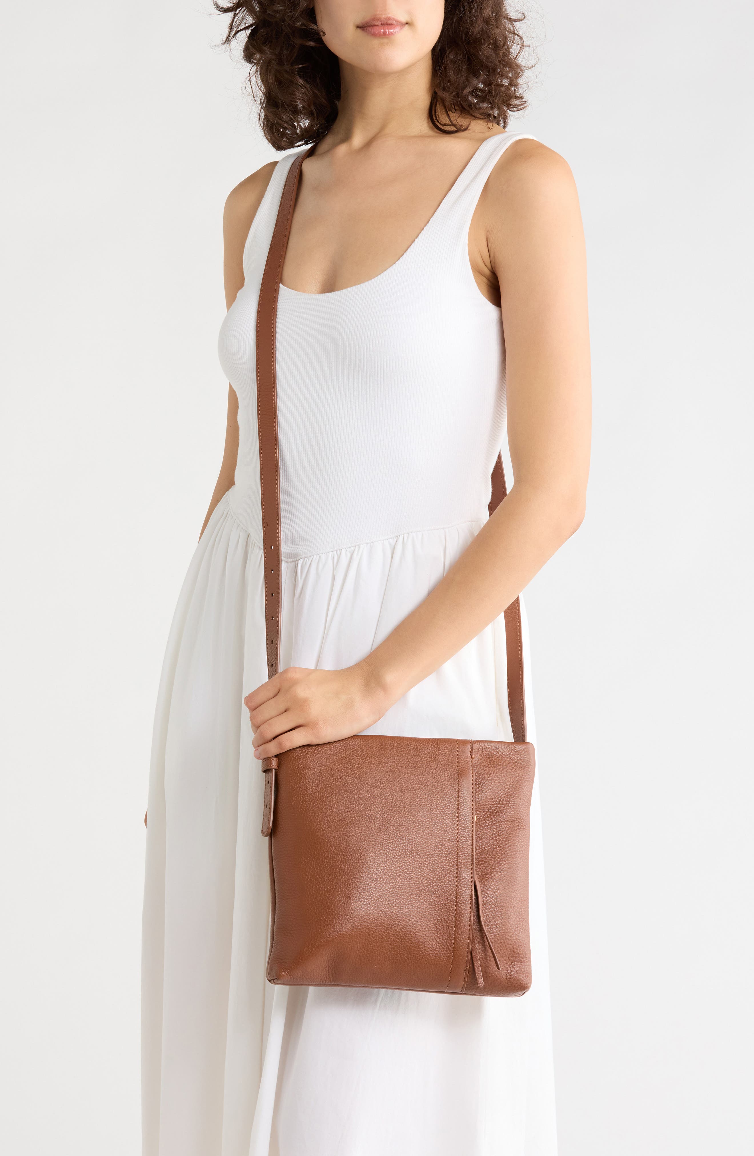 Drifter Leather Crossbody Bag, Alternate, color, TOFFEE