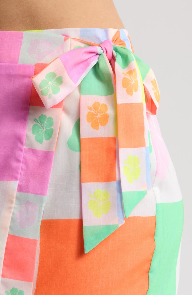 Kulani Kinis Check Faux Wrap Cover-Up Miniskirt, Alternate, color, 