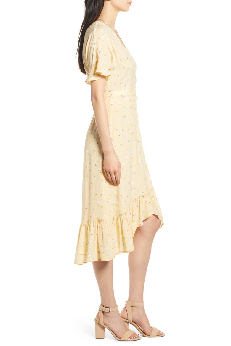 Florence Daisy Print Wrap Dress, Alternate, color, SUNNY FLORAL