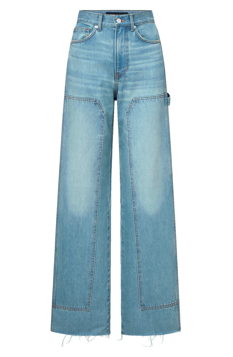 Veronica Beard Taylor Wide Leg Utility Jeans, Alternate, color, Blue Glare