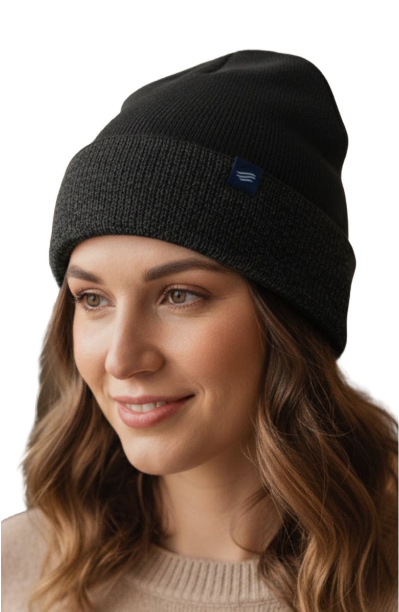 United By Blue The Essential Merino Marled Beanie, Alternate, color, Black