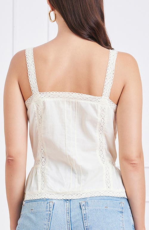 Paneros Clothing Louie Cotton Lace Inset Tank In White