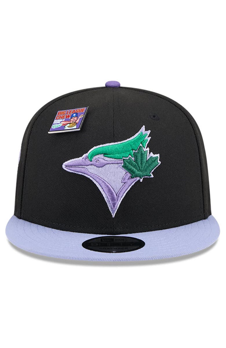 New Era Men's New Era Black/Purple Toronto Blue Jays Grape Big League Chew Flavor Pack 9FIFTY Snapback Hat, Alternate, color, Black