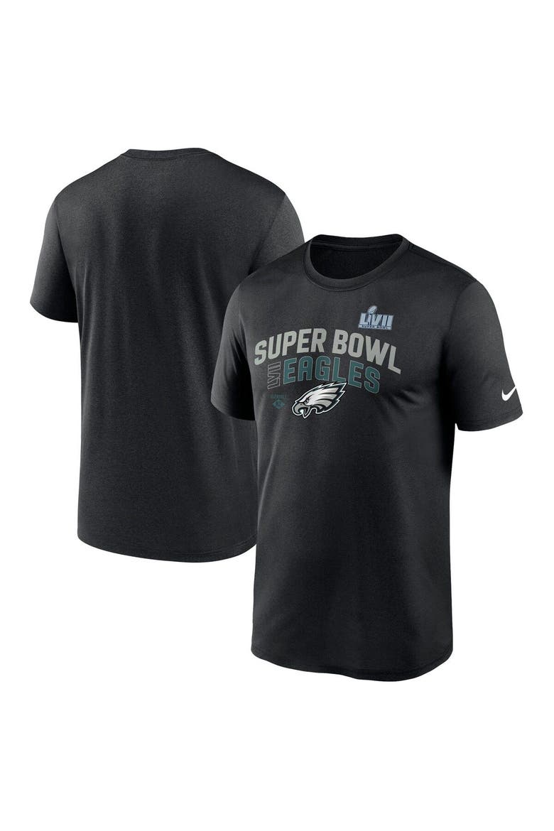 Men's Nike Black Philadelphia Eagles Super Bowl LVII Team Logo Lockup T-Shirt, Main, color, Black