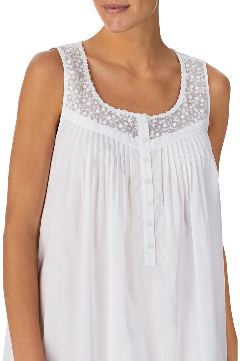Sleeveless Cotton Ballet Nightgown, Alternate, color, WHITE