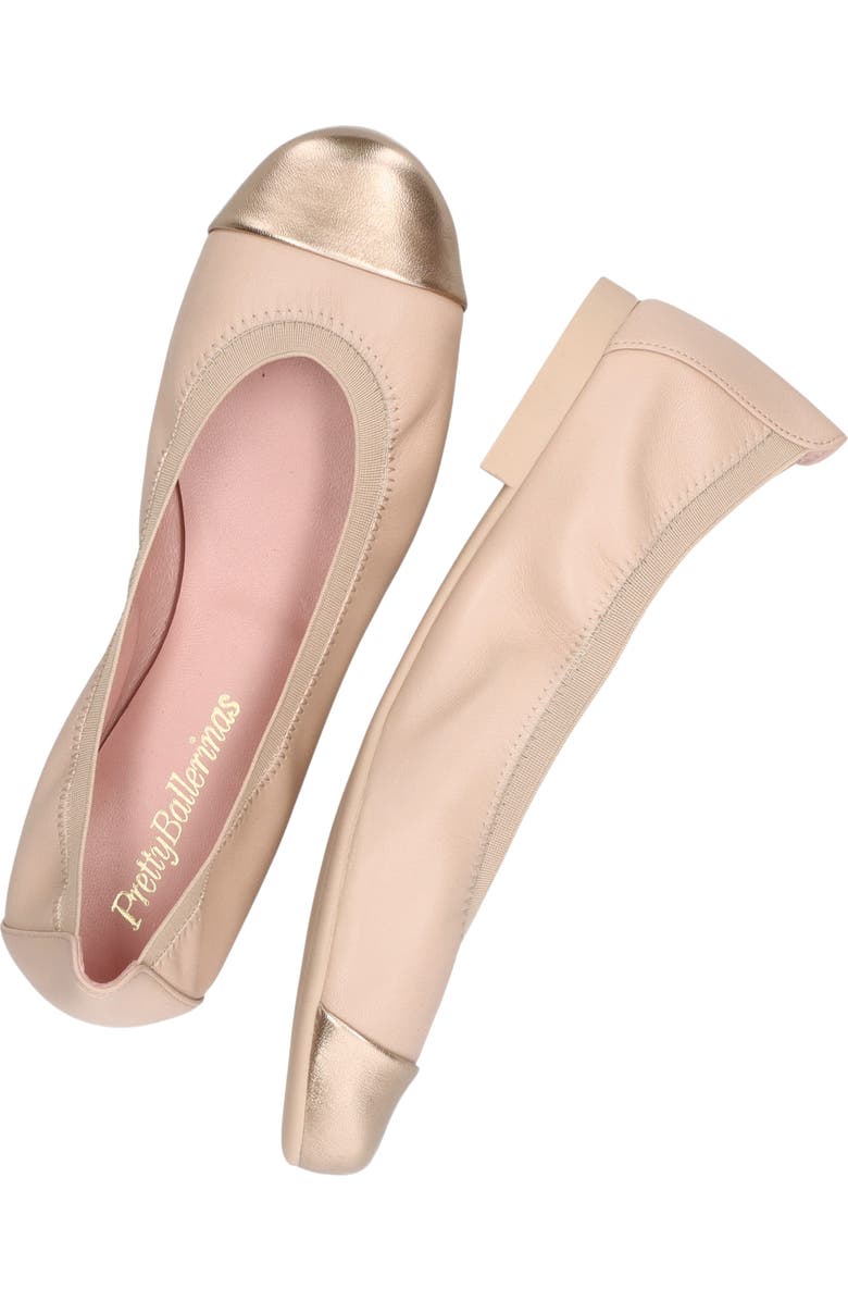 Pretty Ballerinas Round toe elasticated ballet flat, Alternate, color, Beige