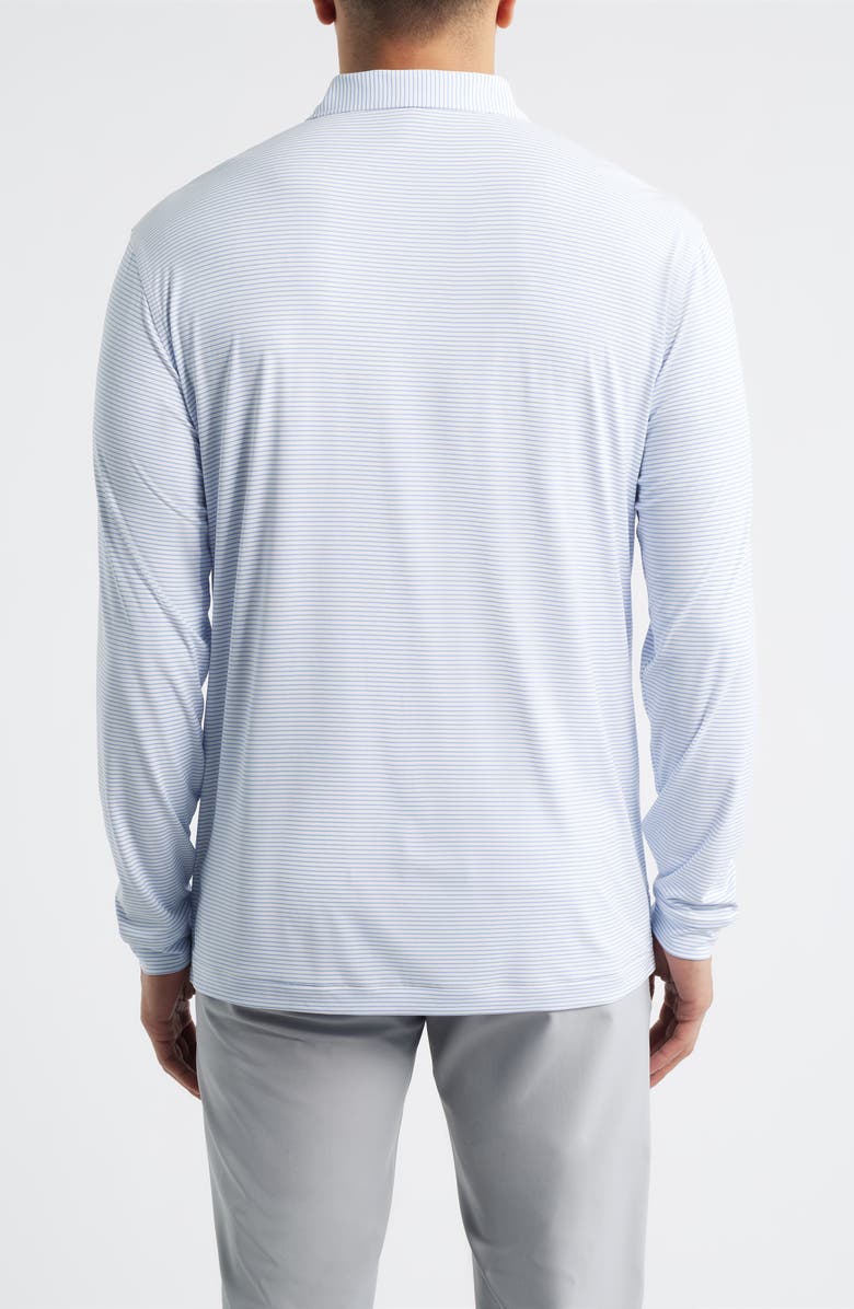Peter Millar Featherweight Stripe Long Sleeve Performance Polo, Alternate, color, White