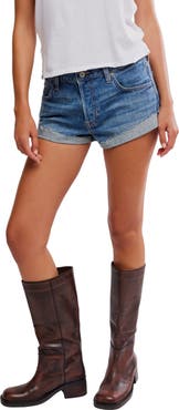 Free People Cali Cuffed Low Rise Denim Shorts