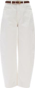 Bayeas Raw Hem Super High Waist Barrel Jeans