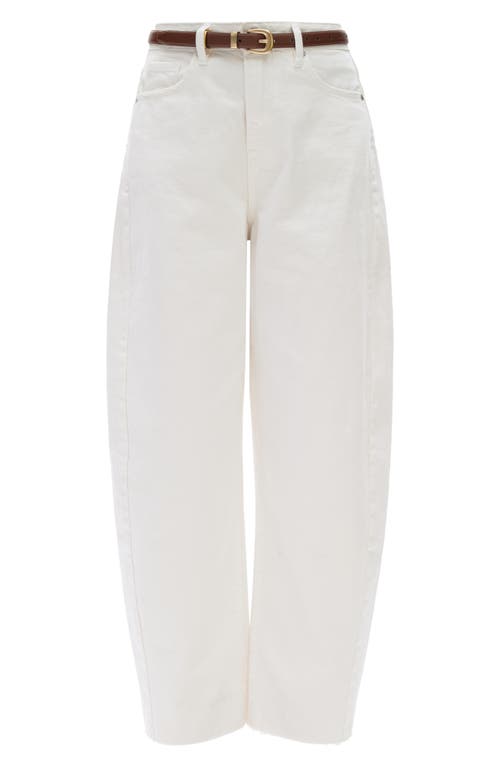 Bayeas Raw Hem Super High Waist Barrel Jeans In White