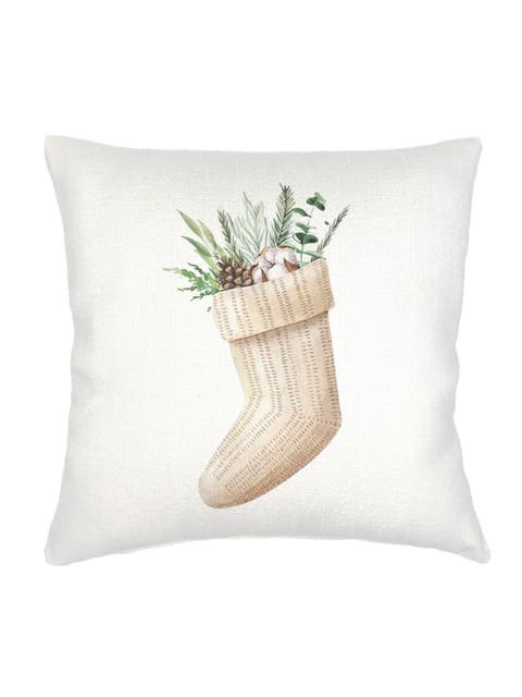 Christmas Stocking Velvet Pillow with Down Alternative Insert